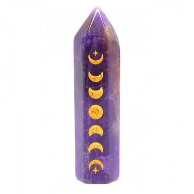 5cm Amethyst Moon Phase Crystal Point