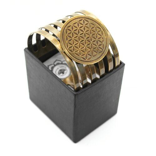 Bracciale rigido in ottone Fiore della vita