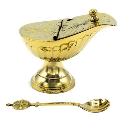 Brass Incense Boat incl. spoon (12cm)
