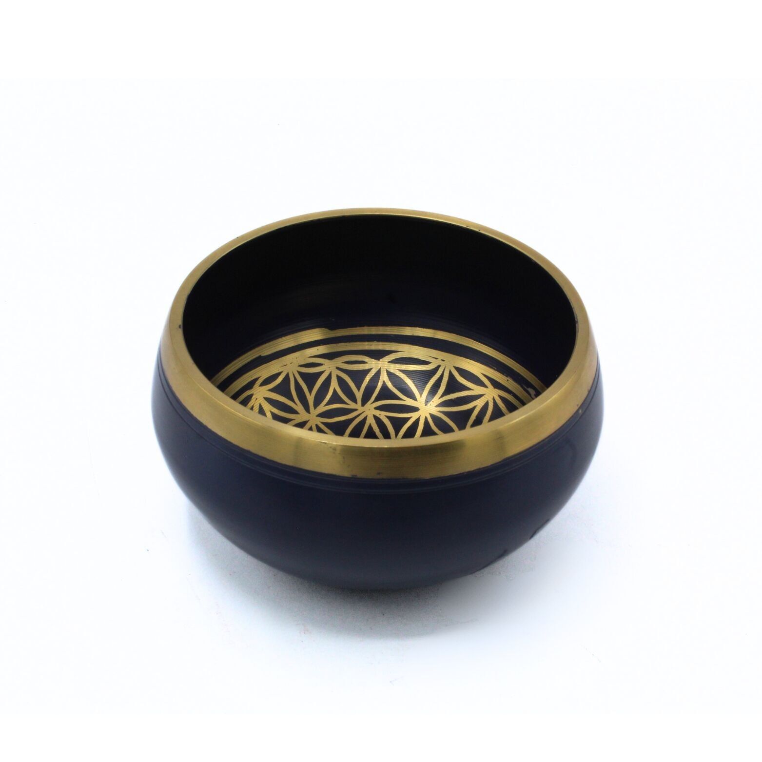 Ciotola tibetana in ottone con fiore della vita