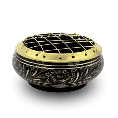 Brass Rose Bowl Incense Burner