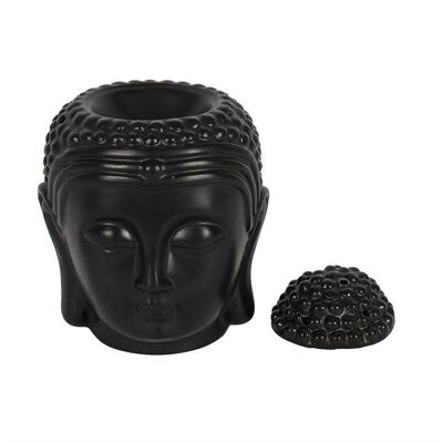Quemador de aceite con cabeza de Buda - Negro