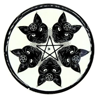Posavasos y porta incienso - Gato y Pentagrama 2 uds.