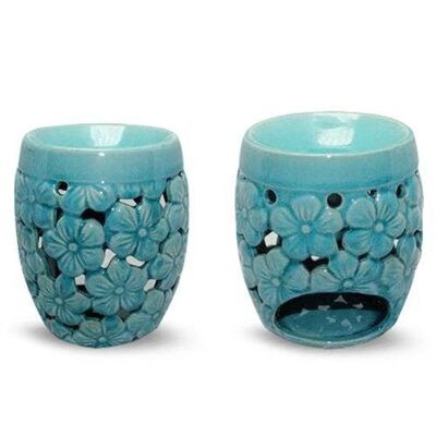 Flor aromabrander Turquesa 10x17x17cm