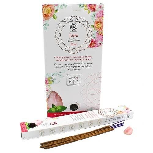 Encens Green Tree Gemstone Love Rose - Quartz rose