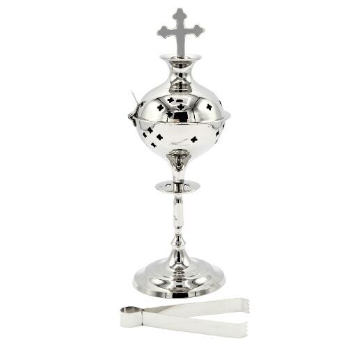 Brucia incenso e pinza in nichel (25 cm)