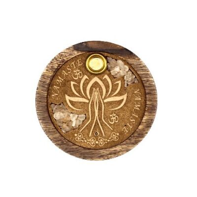 Incense Holder- Namaste, Rose Quartz