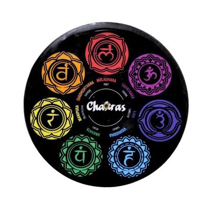 Mango Wood Incense Holder 7 Chakras 10cm