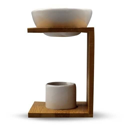 Design moderno Aromabrander hout keramiek 10x10x17