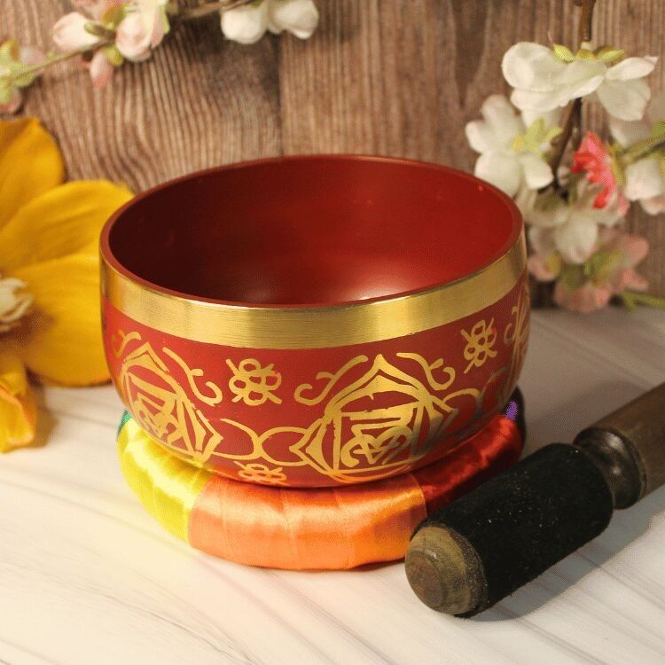 Ciotola tibetana per il chakra della radice, rossa