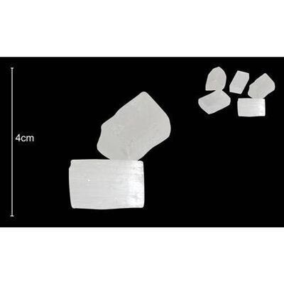 Sélénite Naturelle Rustique avec trou 25 gr.