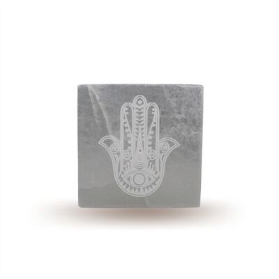 Portaincenso in selenite Mano di Fatima 10cm
