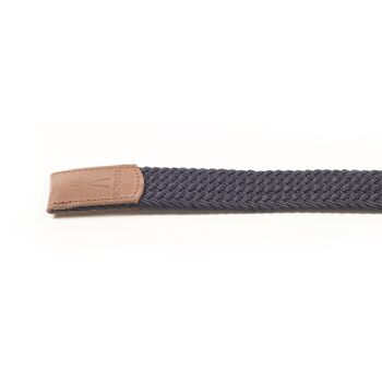 Ceinture tressee homme bleu marine 2