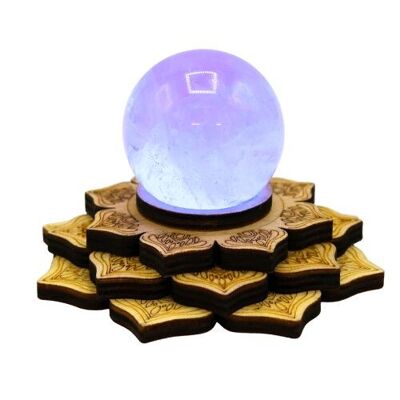 Base LED Selenite Lotus 10.5x2x3.3 cm