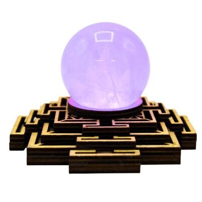 Base LED Selenite Mandala 10.5x2x3.3cm