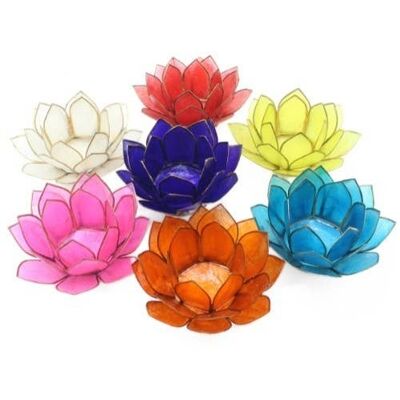 Juego de 7 candelabros de concha de Capiz de los siete chakras