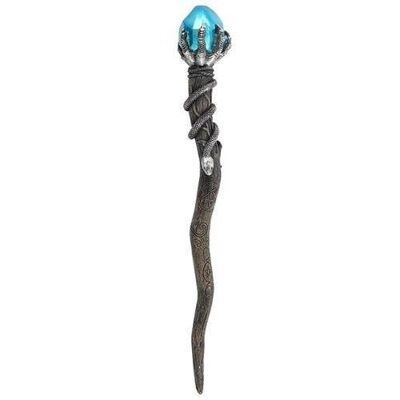 SILVER CLAW WAND with Blue Gem