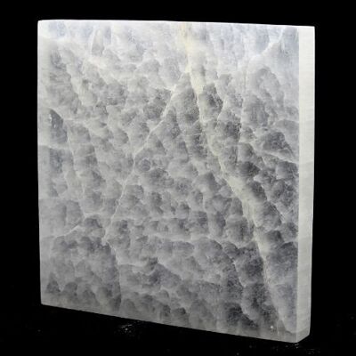 Base carrée en sélénite 18 cm