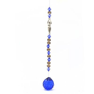 Attrape-soleil suspendu en perles bleues Goddes