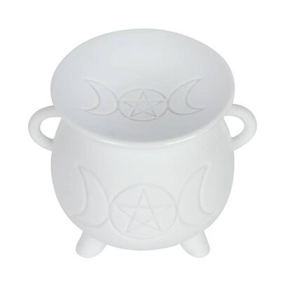 Quemador de aceite de caldero de triple luna blanco