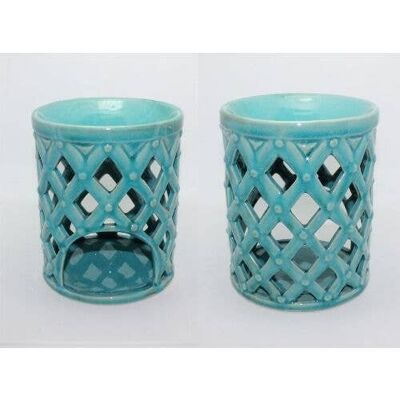 Quemador aromático de cerámica turquesa (13x13x16) 67042
