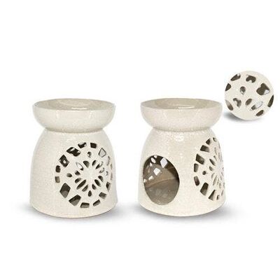 Bruciatore di aromi in ceramica bianca 17cm
