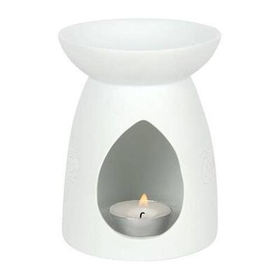 Bruciatore a olio in ceramica bianca a sette chakra