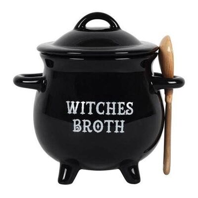 Bol à soupe chaudron de bouillon de sorcières avec cuillère à balai