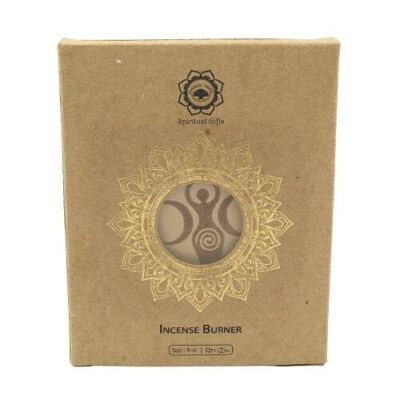Brucia incenso in legno Crescent Moons & Spiral 10 cm