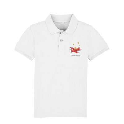 White polo shirt "Le petit Pilote COEUR" -baby