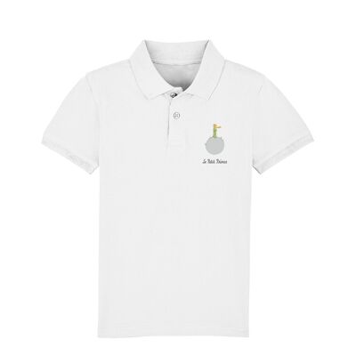 White polo shirt "Standing on the Moon HEART" -baby