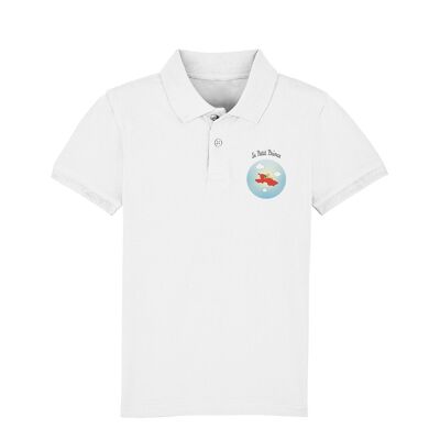 White polo shirt "The little one in the clouds Heart"