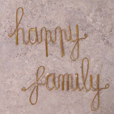 Mot en laiton doré - happy family