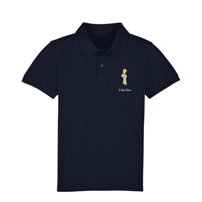 Navy polo shirt "The Little Prince and the Rose Heart"