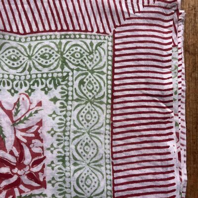 Foulard, Paréo Block Print, 100% Coton (100x180cm) - ET121