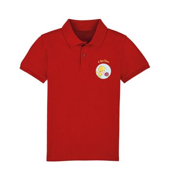 Polo Rouge " Le Petit Prince et la Rose bulle Coeur "