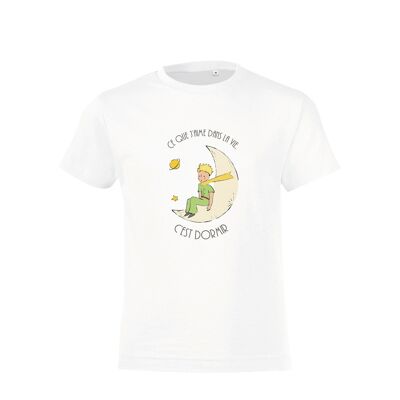 White T-shirt "What I like in life is to sleep"