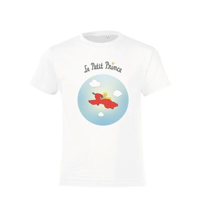 T-shirt Blanc " Le petit Prince dans les nuages "