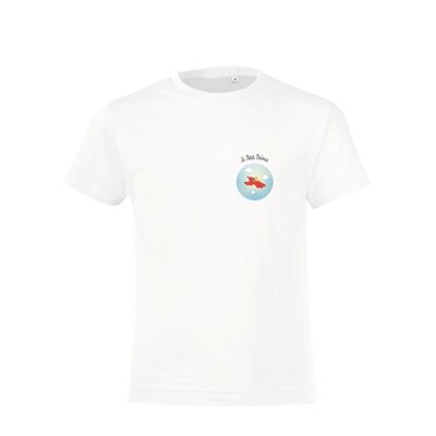 T-shirt Blanc " Le petit Prince dans les nuages Coeur "