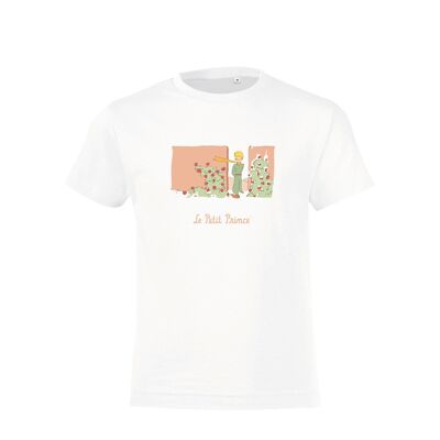 T-shirt bianca "In mezzo alle rose"