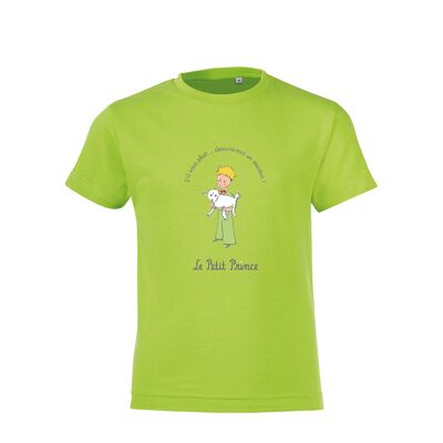 T-shirt verde bottiglia "per favore disegnami una pecora"