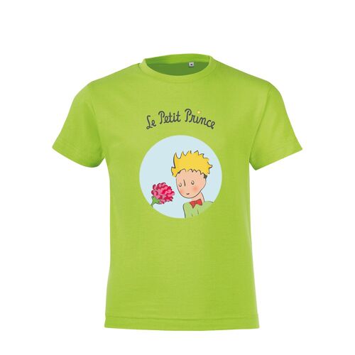 T-shirt bleu Vert Bouteille " Le Petit Prince et la Rose bulle "