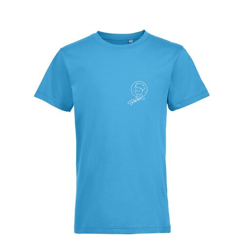 T-shirt bleu Ciel " Le Petit Prince monochrome COEUR "