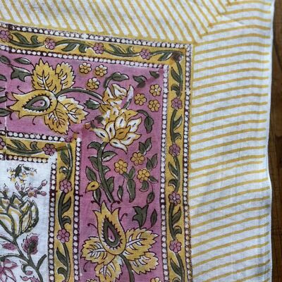 Foulard, Paréo Block Print, 100% Coton (100x180cm) - ET125