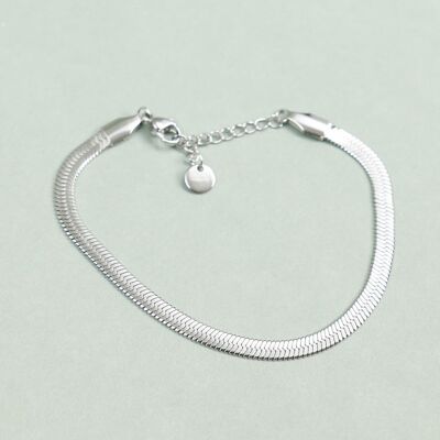 Bracelet Argenté Maille Serpent