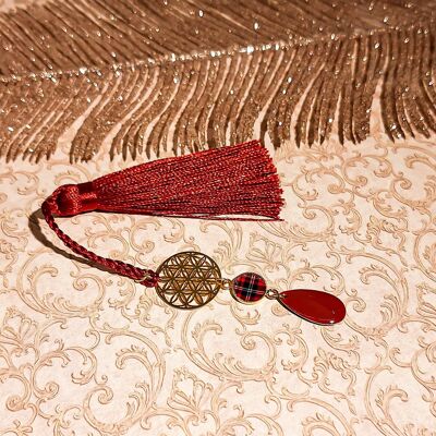 Marcapáginas Pompón Mandala Flor de la Vida Tartán Día de la Madre Regalo para mamá Regalo para maestra Navidad
