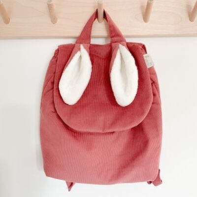 Sac à dos lapinou velours terracotta