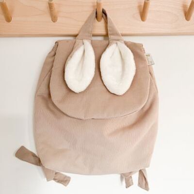 Latte velvet bunny backpack