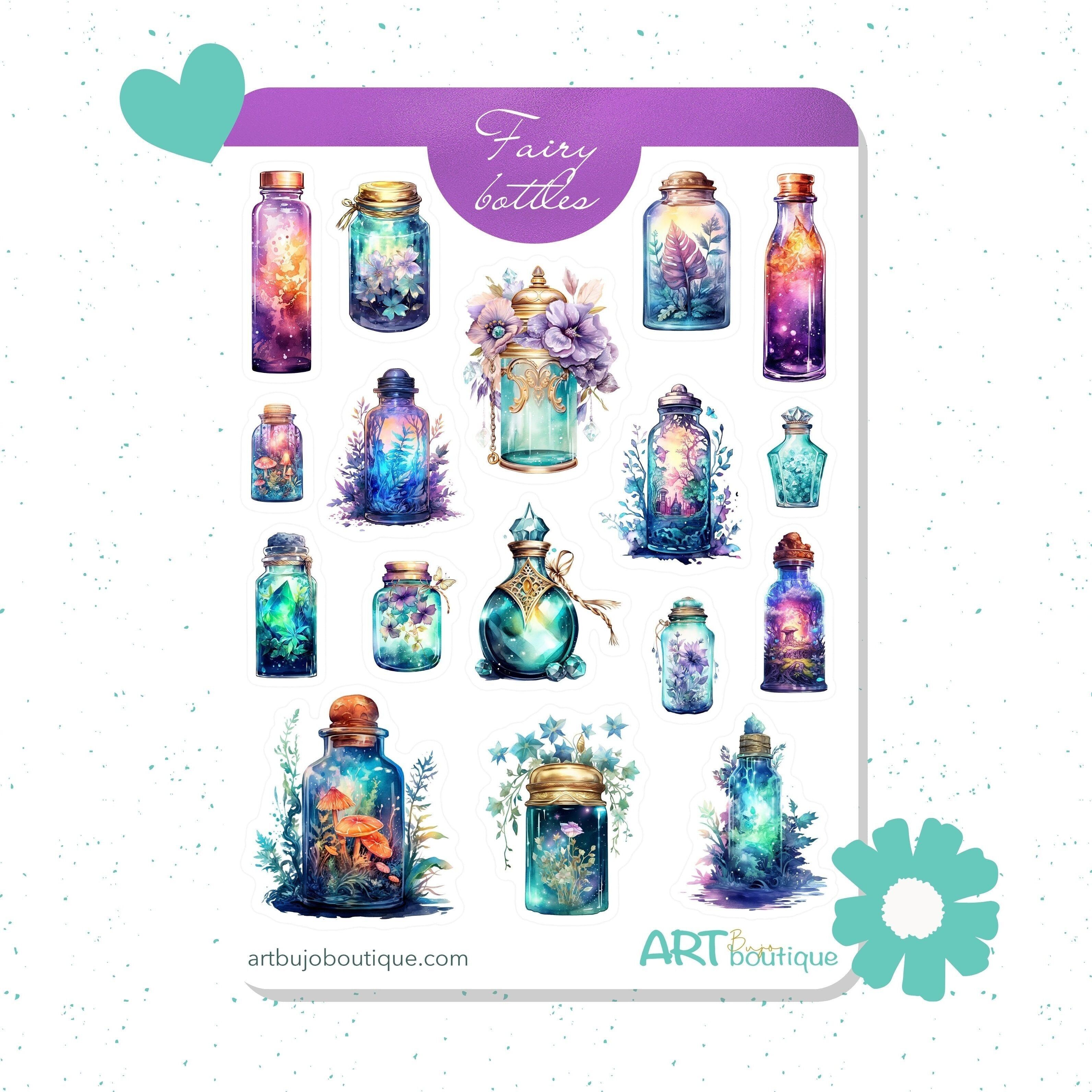 Feenflaschen Stickerbogen