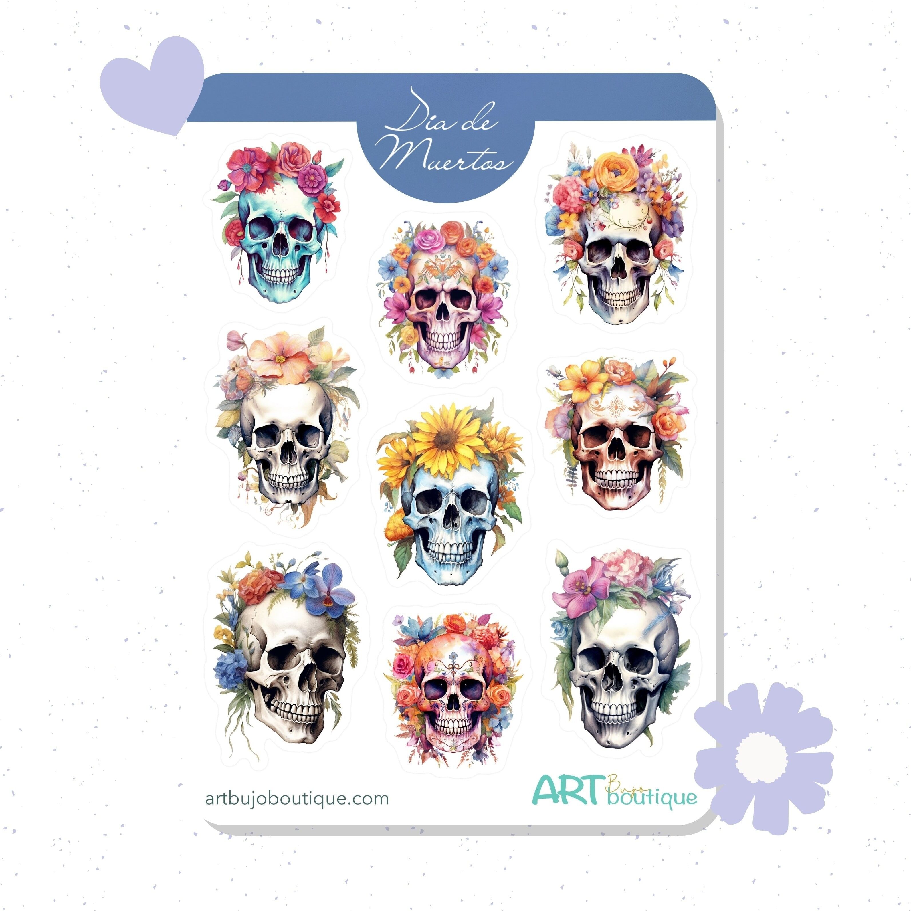 Dia De Muertos Halloween-Aufkleberblatt